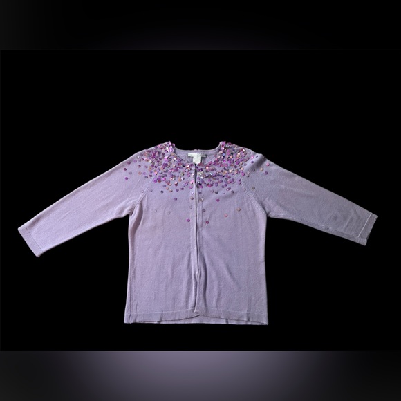 Rebecca Taylor Sweaters - Cashmere lavender cardigan with sequins